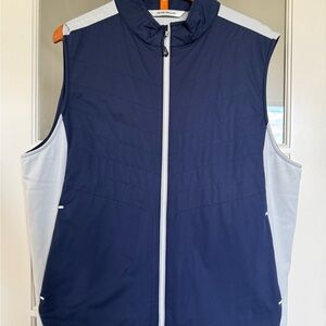 Peter Millar Navy Quilted Vest with Light Gray Panels